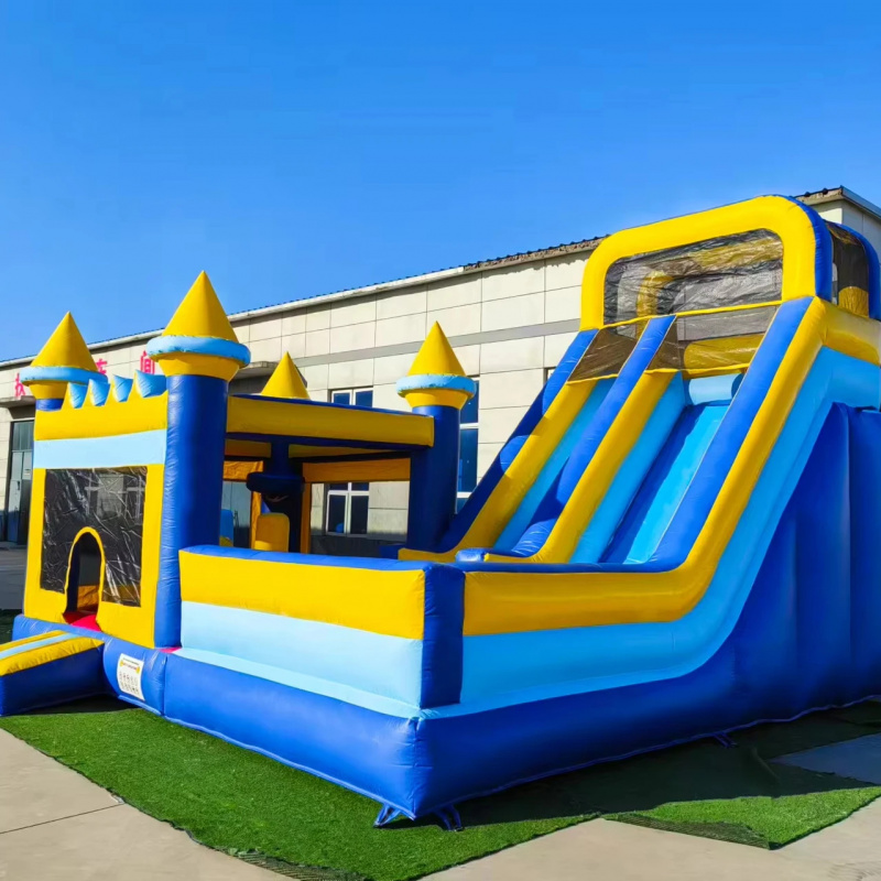 Water Slide Inflatable - Commercial Grade 4-in-1 Inflatable Castle Slide