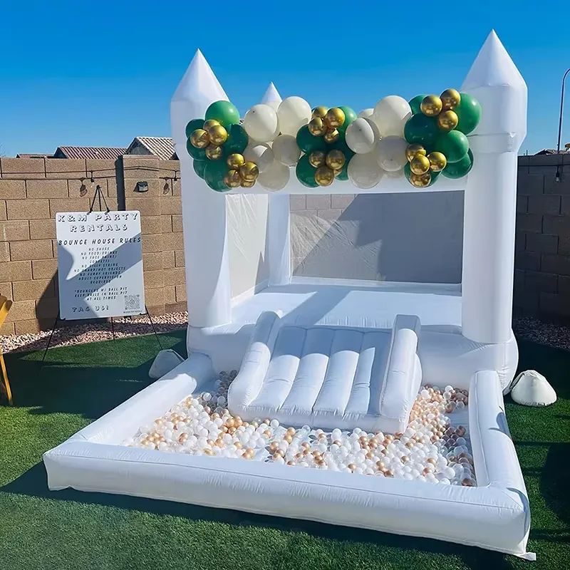 Water Slide Inflatable - 20264m White Grade Inflatable Bouncy Castle