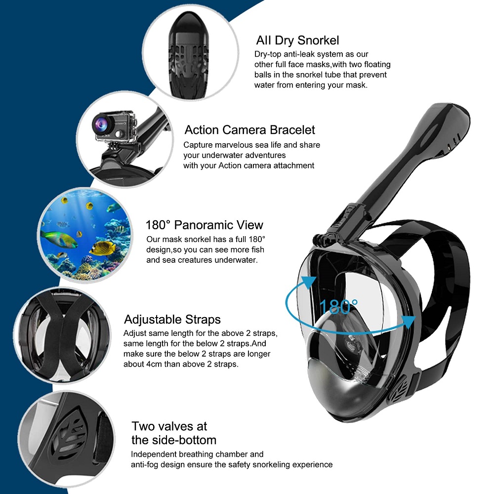 Full Face Snorkel Mask Diving  - Snorkel Mask Full Face recension och pris