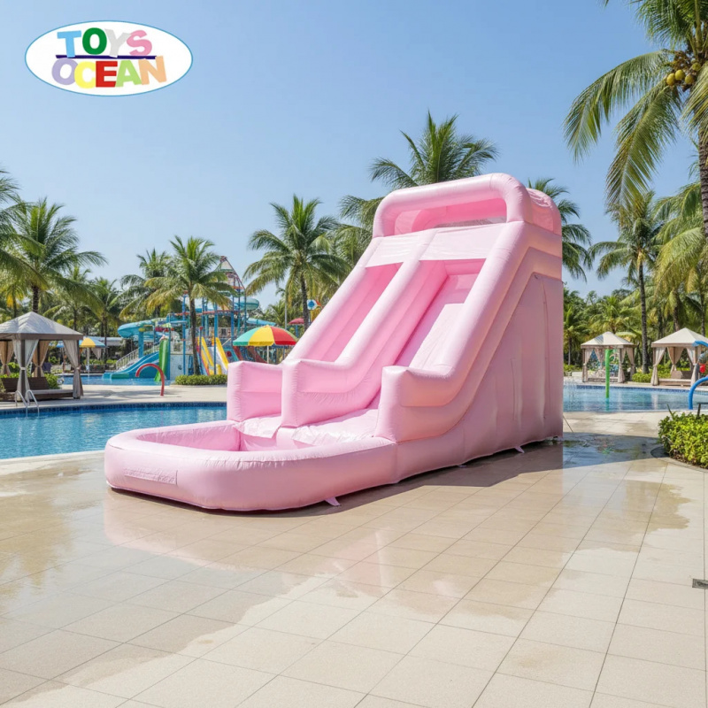 Commercial Grade Pink Double L - Water Slide Inflatable recension och pris