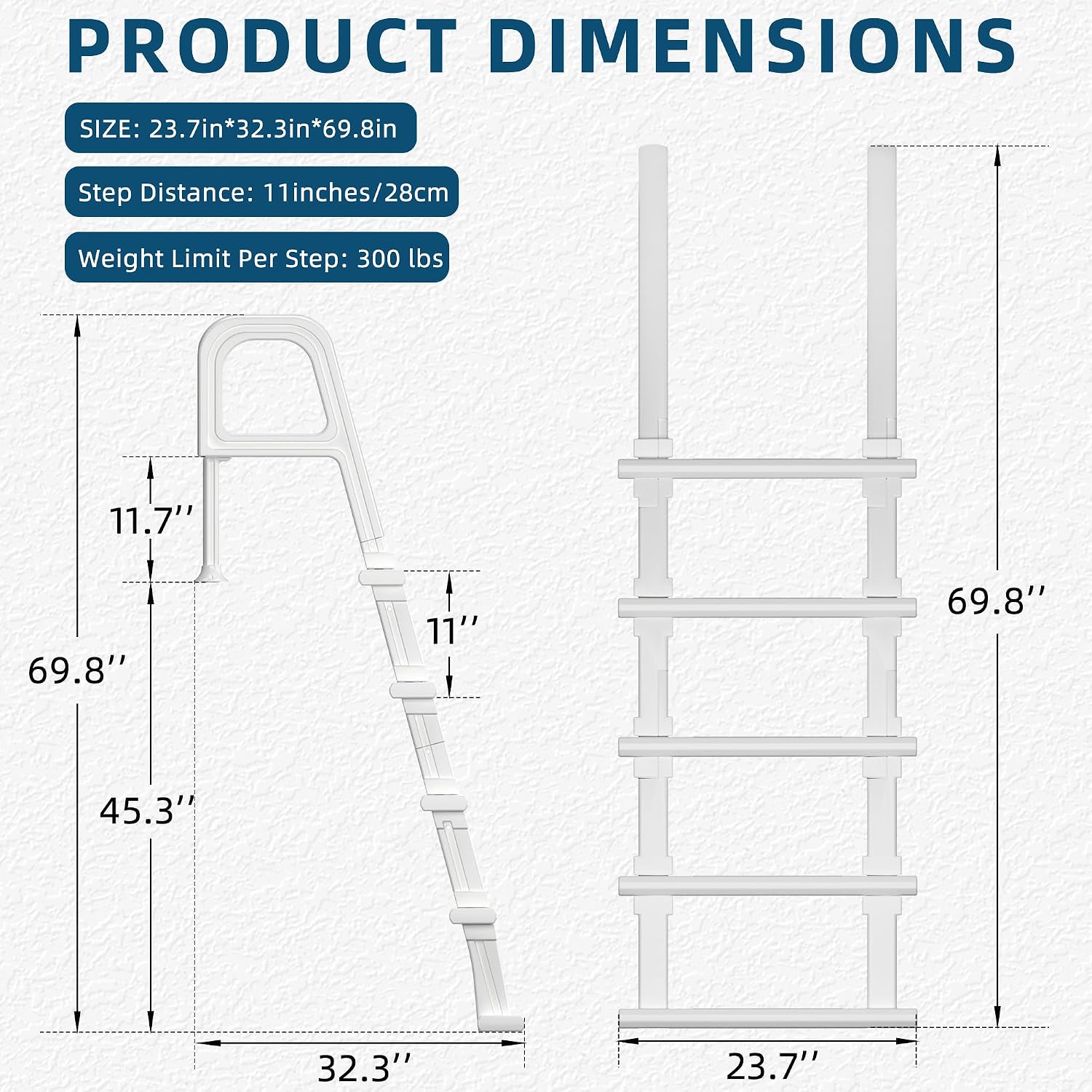 Pool Ladder, 5-Step Pool Stair - Pool Ladder Above Ground recension och pris