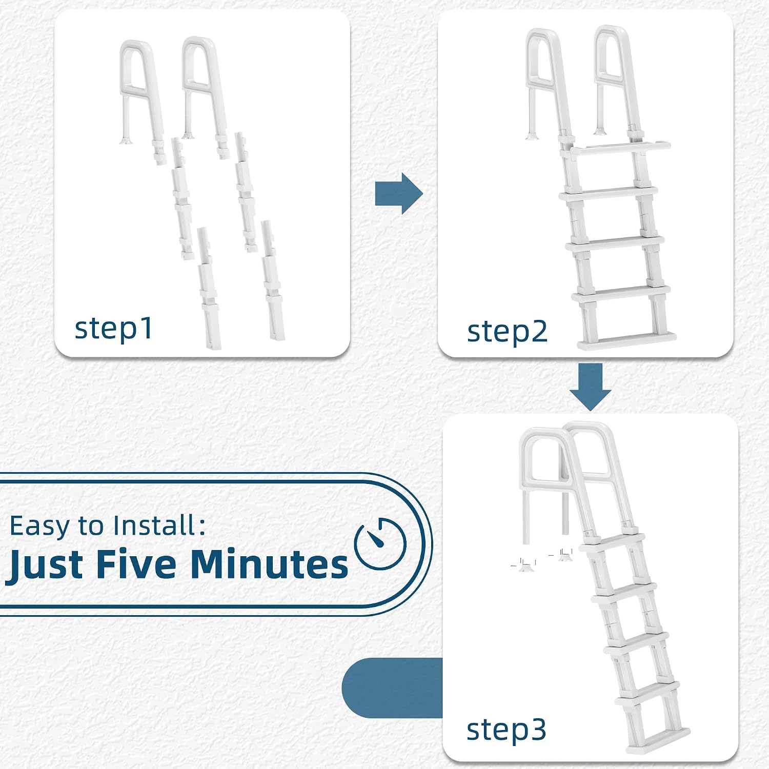 Pool Ladder, 5-Step Pool Stair - Pool Ladder Above Ground recension och pris
