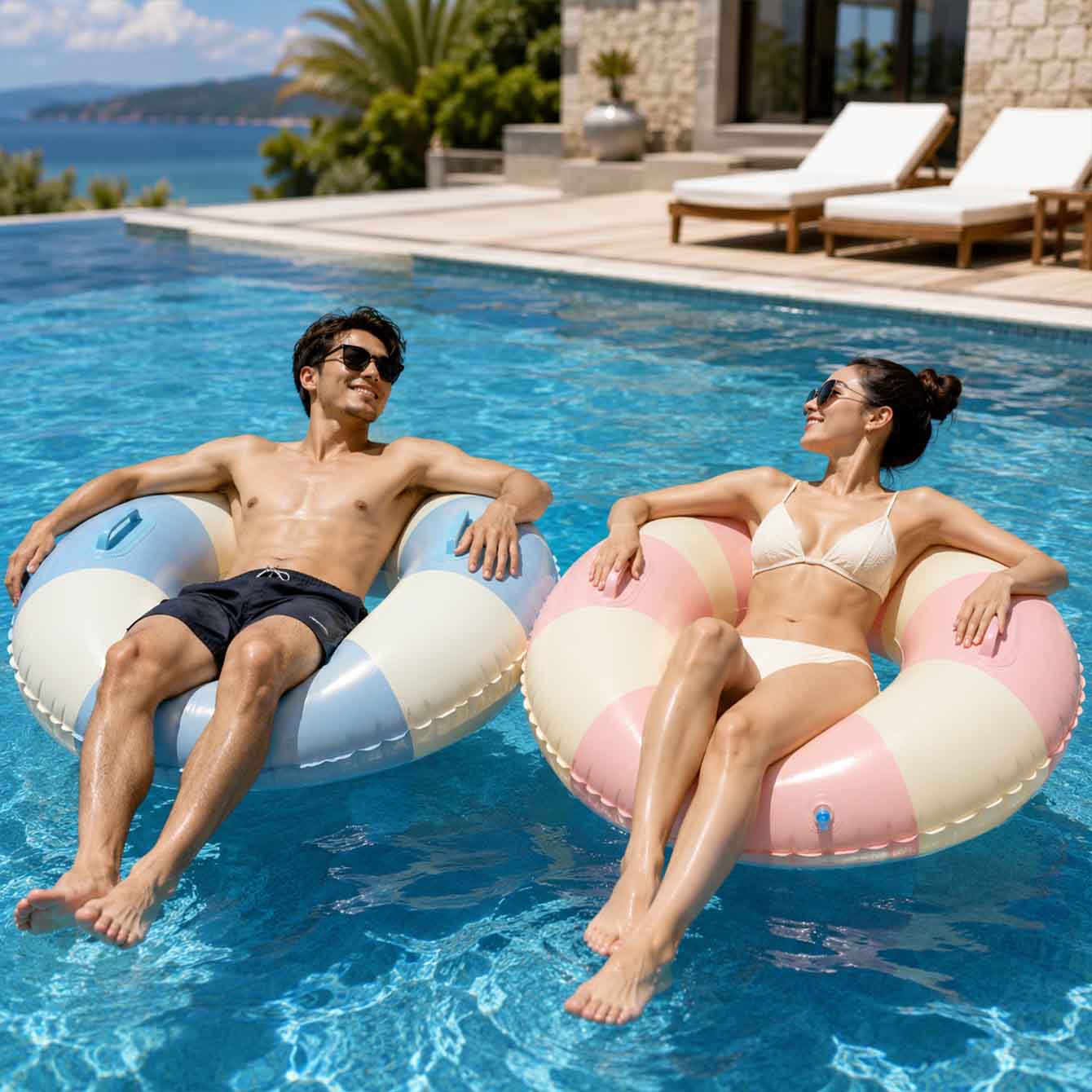 1PC Inflatable Swim Ring with  - Pool Float Ring Inflatable recension och pris