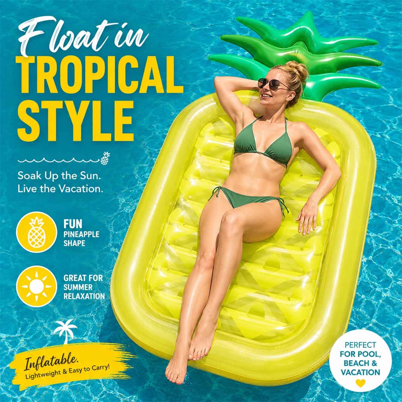 Inflatable Pool Float, Inflata - Pool Lounger Inflatable recension och pris