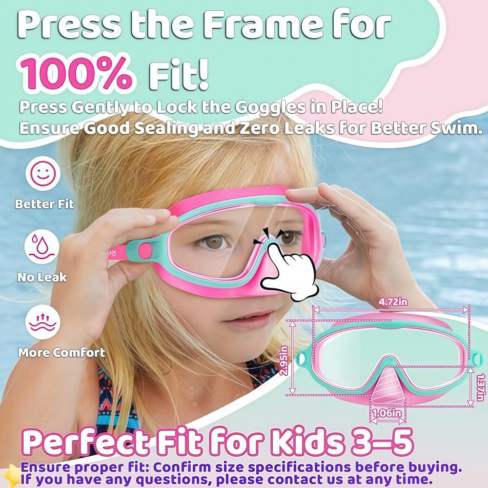 Kids Swim Goggles with Nose Co - Swim Goggles Anti Fog Uv recension och pris