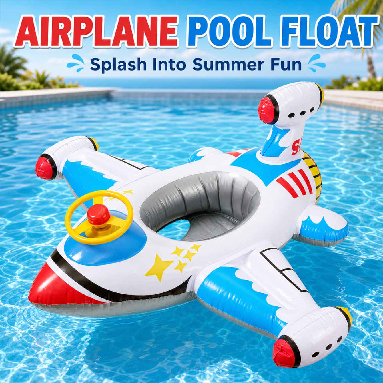 1PC Airplane Swimming Float In - Pool Float Ring Inflatable recension och pris