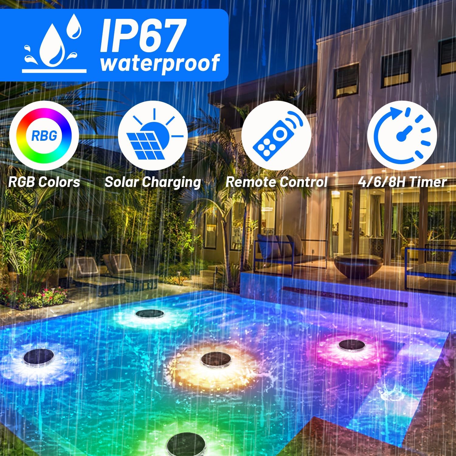 Pool Lights,Solar Rechargeable - Pool Light Solar Rechargeable recension och pris