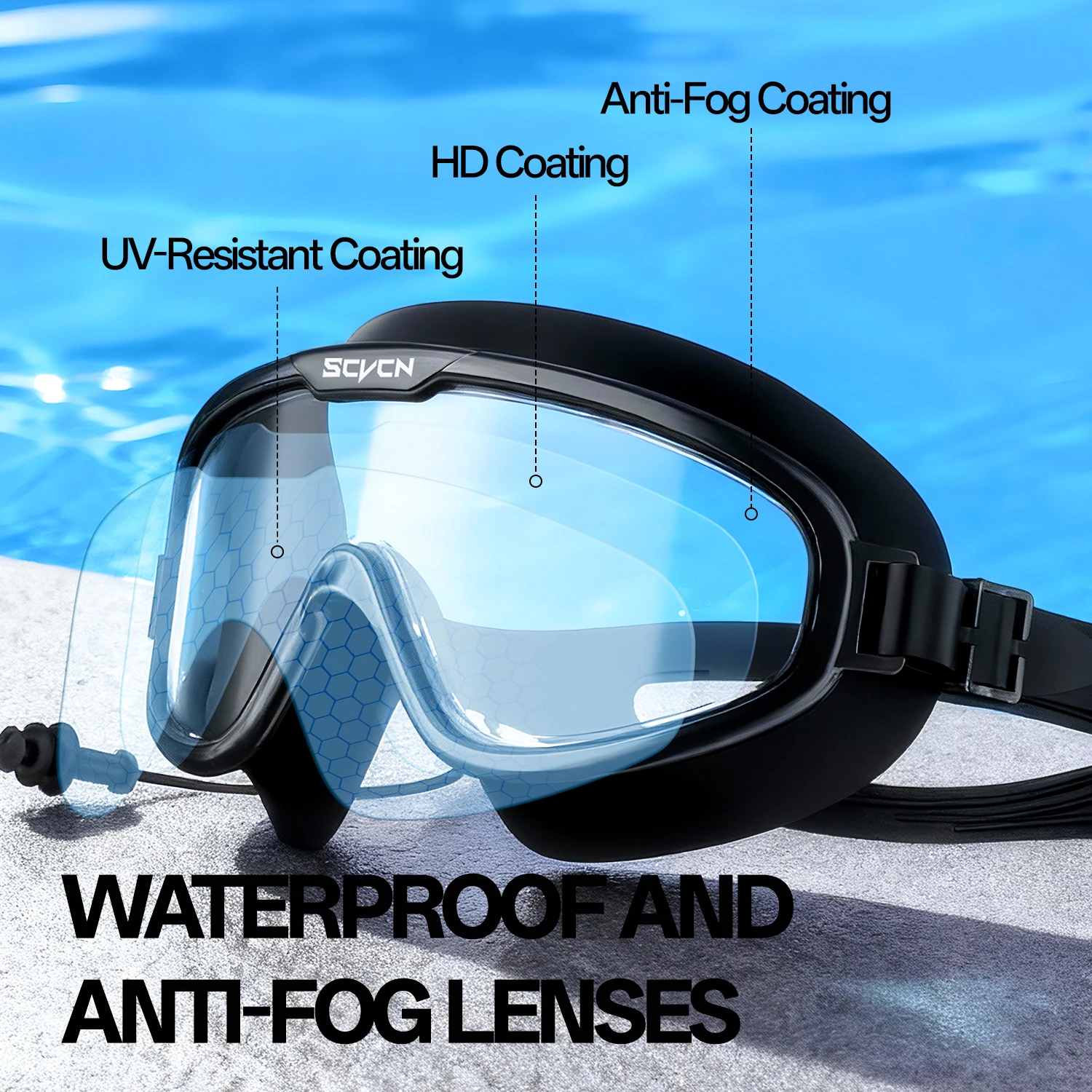 SCVCN Swimming Goggles Profess - Swim Goggles Anti Fog Uv recension och pris