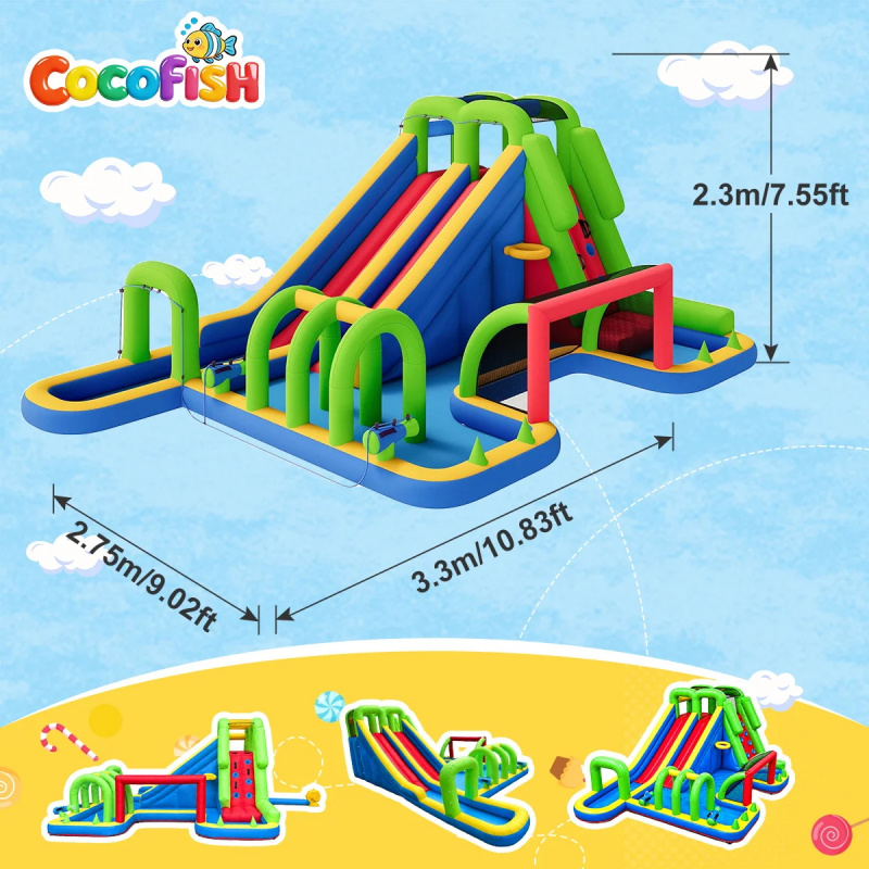 Cocofish Large Inflatable Wate - Water Slide Inflatable recension och pris