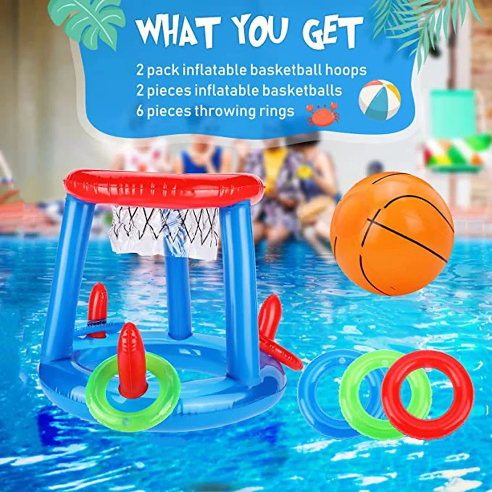 Inflatable Basketball Hoop & C - Pool Float Ring Inflatable recension och pris
