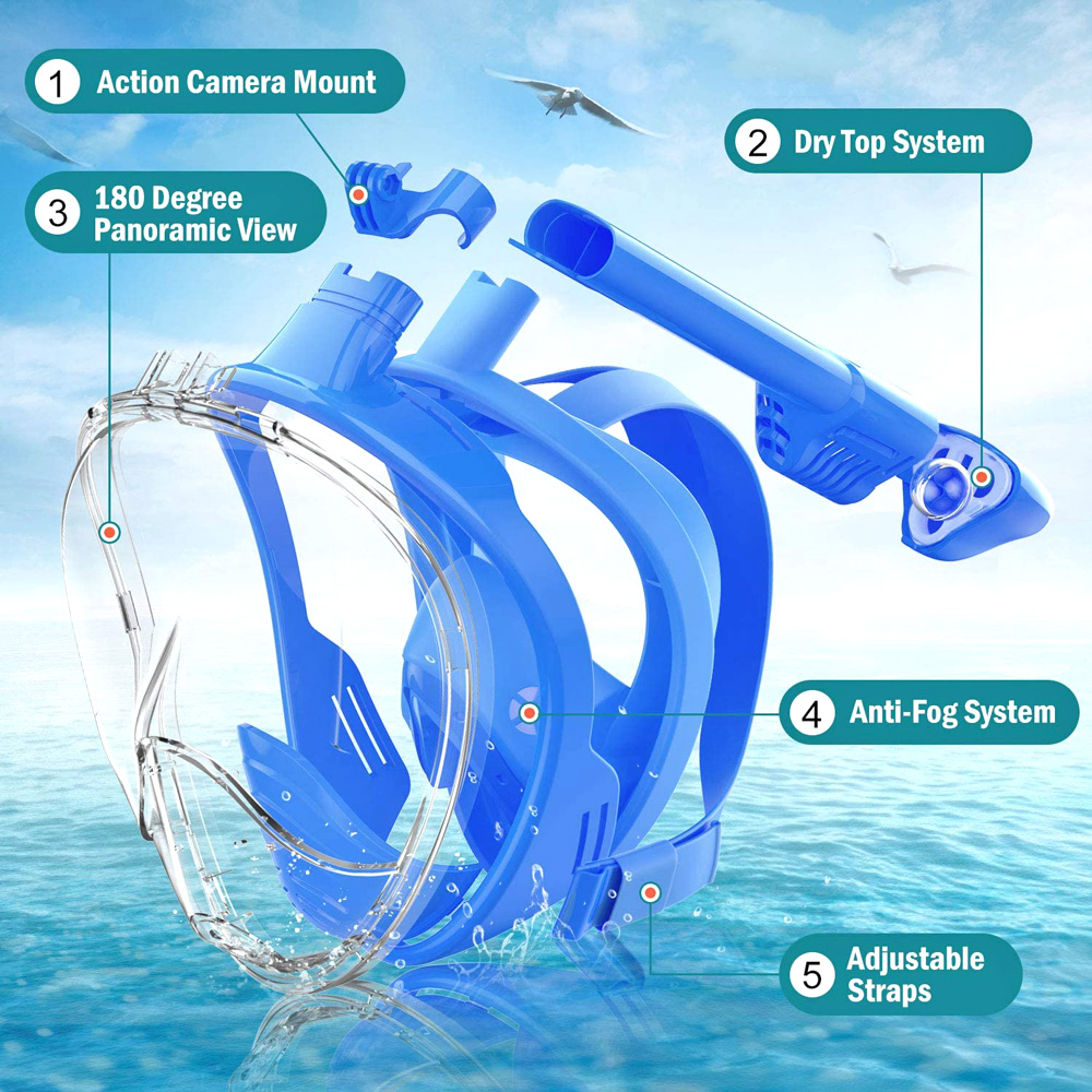 Kids Full Face Snorkel Mask Di - Snorkel Mask Full Face recension och pris