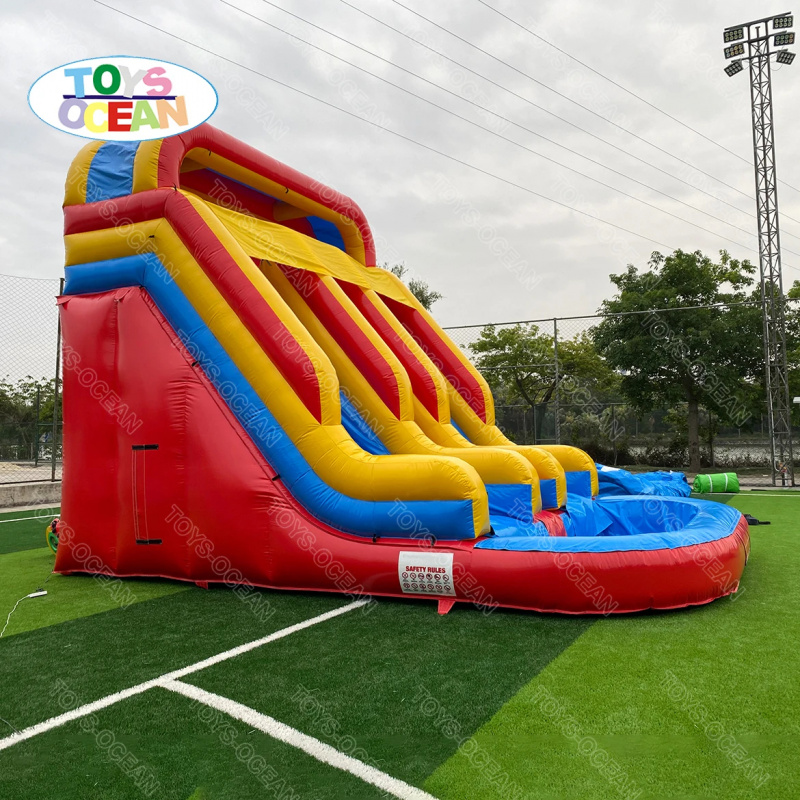 Red Yellow Blue Triple Lane In - Water Slide Inflatable recension och pris