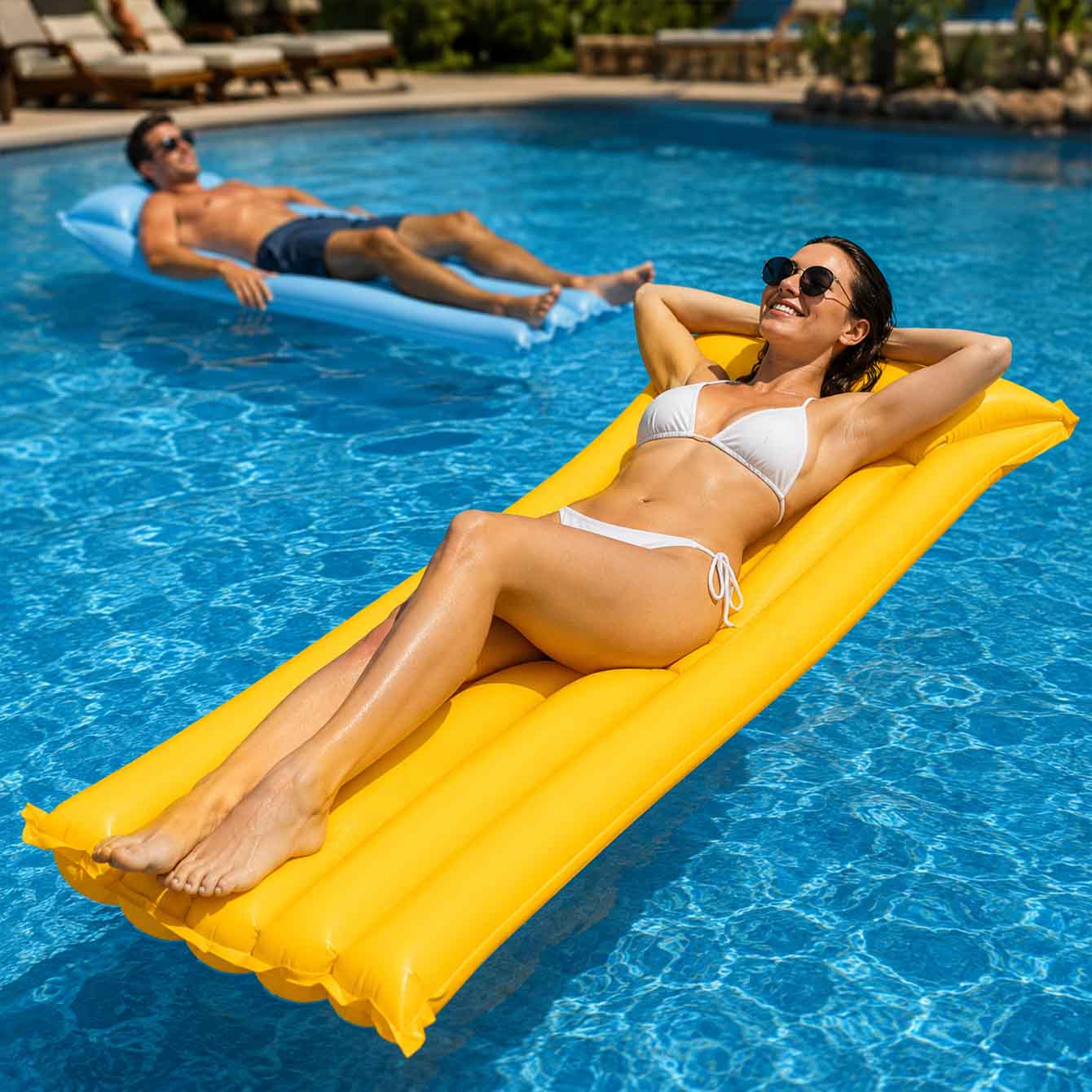 1PC Pool Float Bed Inflatable  - Pool Float Ring Inflatable recension och pris